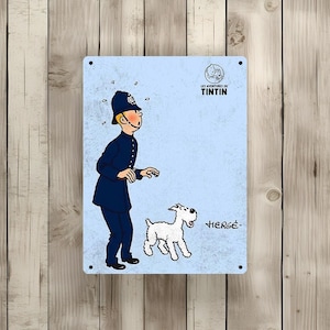 Vintage Tintin metal sign "Tintin Collector" (Tin40)
