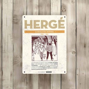 Vintage Tintin "Hergé" metal sign (Tin24)