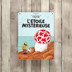Vintage Tintin metal sign "The Mysterious Star" (Tin14)