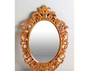 OVAL WALL MIRROR/ Home Decore / Pequeño espejo dorado / Espejo de tocador / Espejo Boho