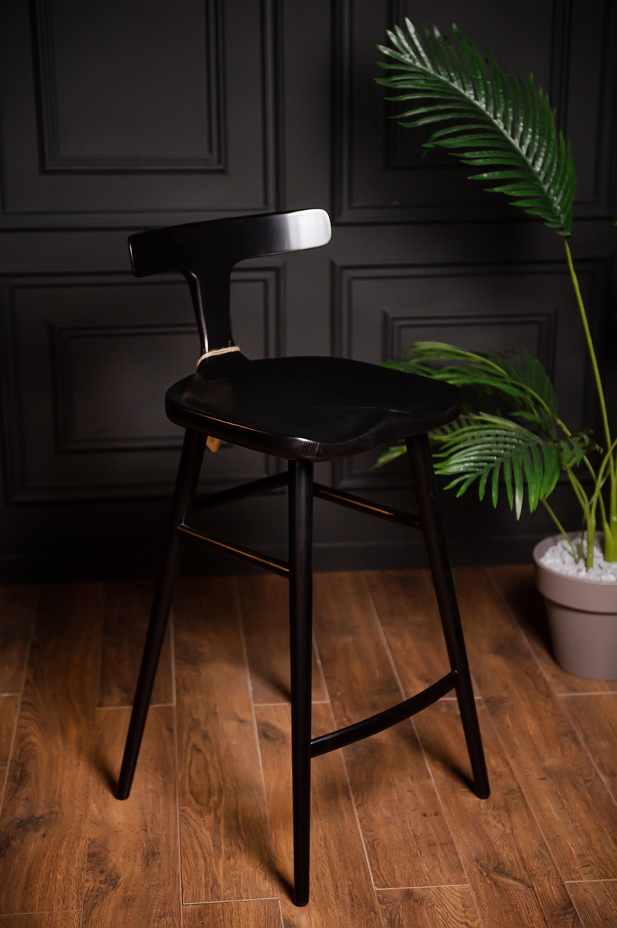 Alma Bar Stool, Black Bar Stool, Black Bar Chair, Wood Bar Chair, Wood Bar Stool, Modern Bar ...