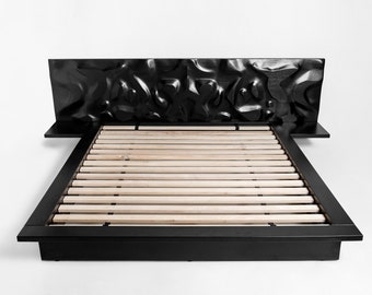 Cama moderna de mediados de siglo / Cama personalizada moderna / Muebles de dormitorio modernos de mediados de siglo / Dormitorio moderno y simplista / Cama moderna de lujo / Cama de lujo