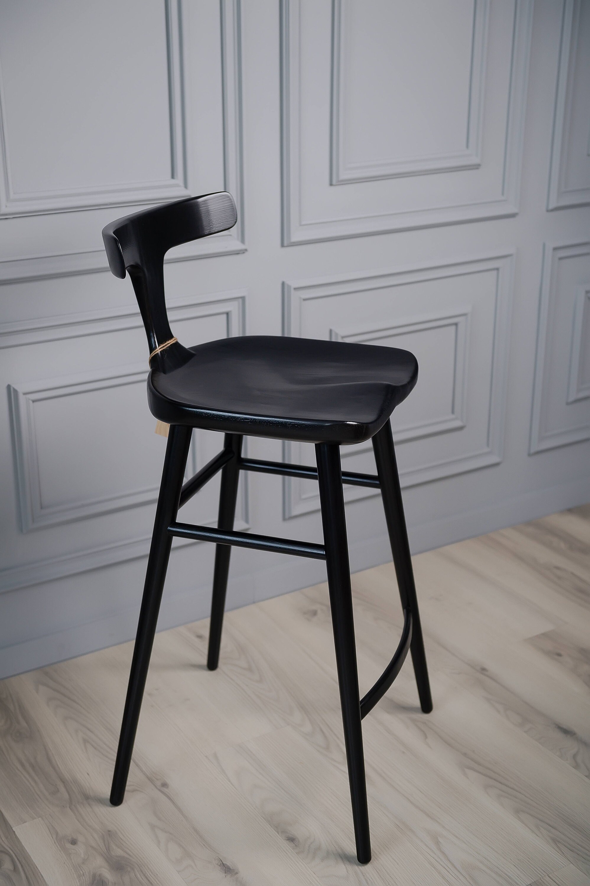 Alma Bar Stool, Black Bar Stool, Black Bar Chair, Wood Bar Chair, Wood ...
