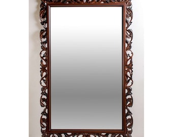 BROWN ACCENT MIRROR/ Espejo de pared/ Espejo de acabado marrón/ Trabajo desde casa/ Home Decore/ Boho Mirror