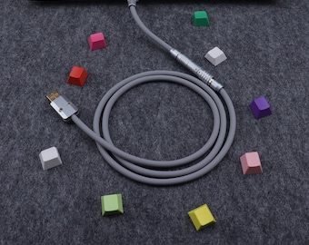 Straight USB keyboard cable Gray Silicone Cable CNC High Quality USB Connectors
