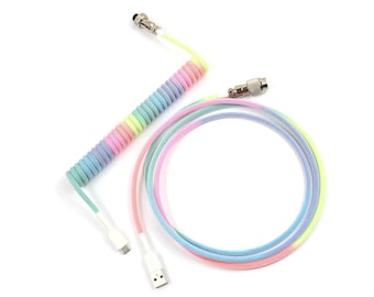 Cavo USB a spirale personalizzato per tastiera Cavo USB a spirale arcobaleno