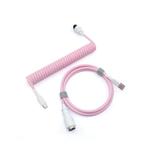 Pink USB cable Custom coiled keyboard usb cable Coiled Mechanical Keyboard Cable