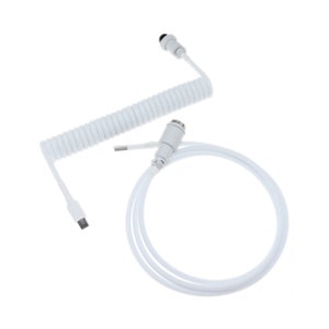 Custom coiled keyboard usb cable white coil cable