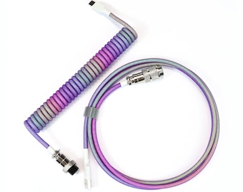 Rainbow Coiled cable Mechanical keyboard Coiled cable Custom Coiled Keyboard USB Cable