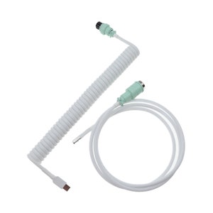 Coiled Mechanical Keyboard Cable - White USB cable