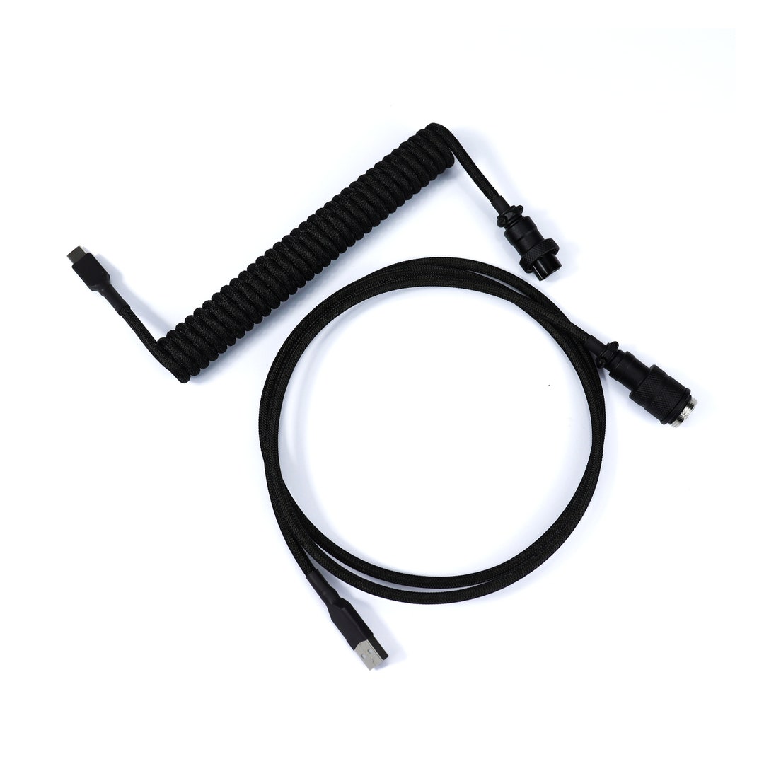 Custom Coiled Keyboard Usb Cable Black Keyboard Cable Etsy