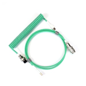 Custom coiled keyboard usb cable - green cable