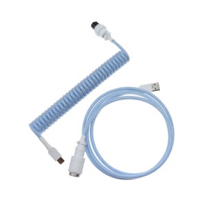Coiled Mechanical Keyboard Cable - Pastel Blue