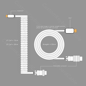 Cable USB para teclado en espiral personalizado imagen 4