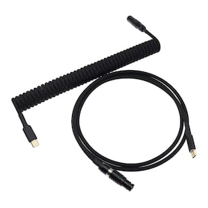 Câble USB hélicoïdal pour clavier - Câble LEMO noir