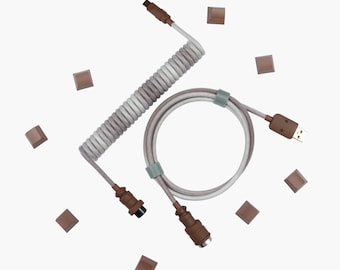 Custom Coiled USB Keyboard Cable – Customizable USB - Aviator Connector