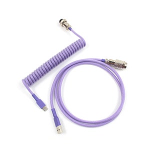 Custom coiled keyboard usb cable Purple cable