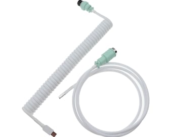 Cable en espiral para teclado mecánico - Cable USB blanco