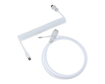 Custom coiled keyboard usb cable white coil cable