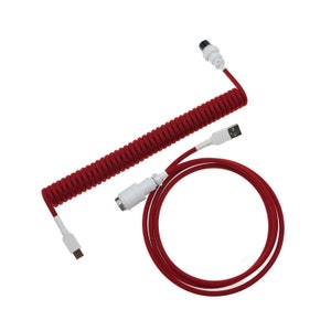 Coiled Mechanical Keyboard Cable - Red cable