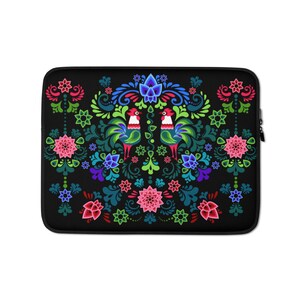 Botanical Rooster Collection - Black - Laptop Sleeve