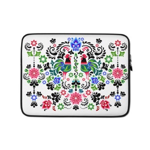Coleção Botanical Rooster - Branco - Capa para Laptop