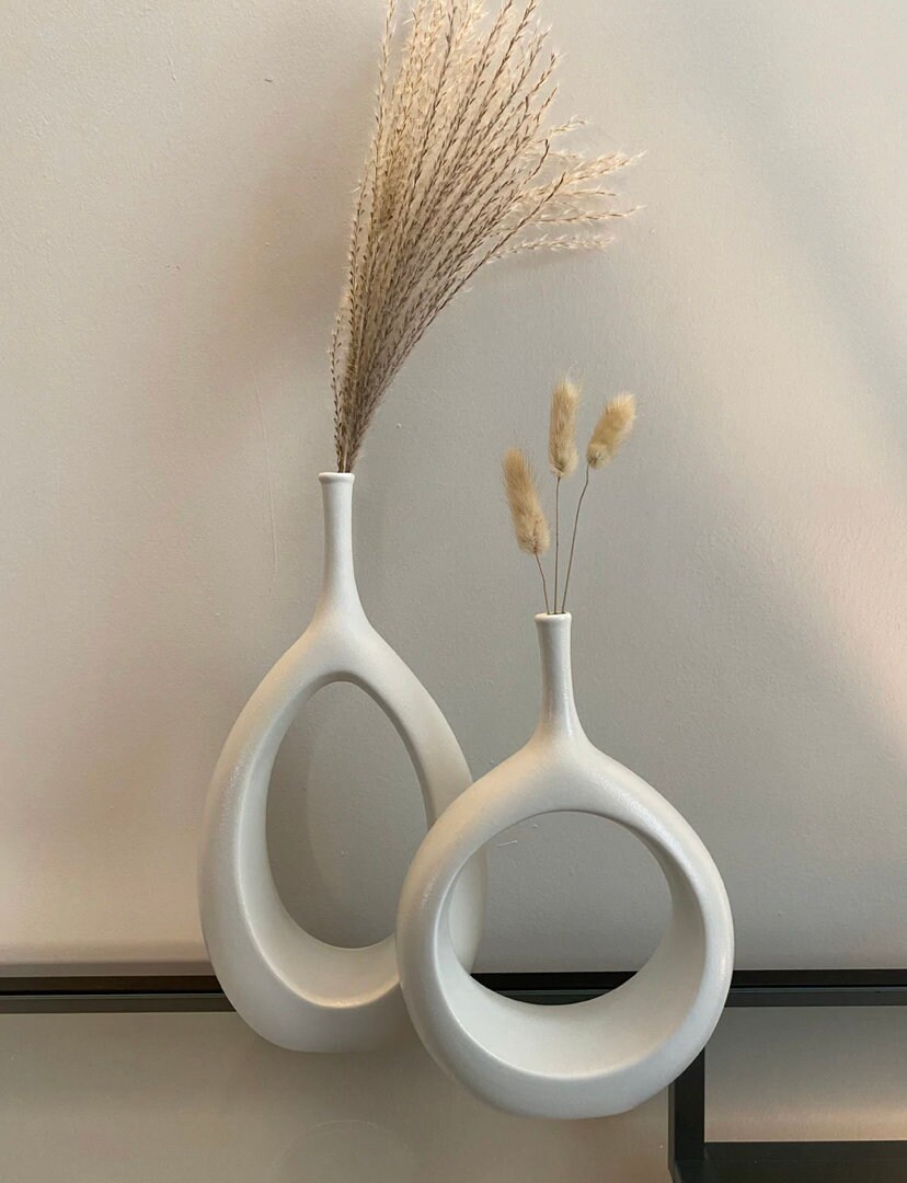 Vase Donut Style Nordique en Céramique