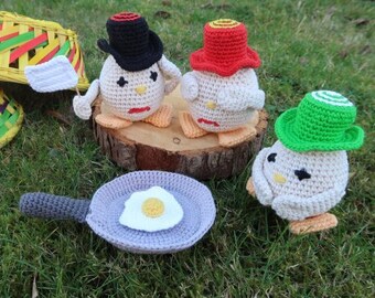 Crochet instructions for the "funny Easter trio", crochet Easter eggs