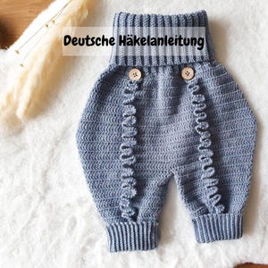 Crochet pattern for baby bloomers &quot;Robin&quot;, size 44/50-80/86, gift for birth, with or without ruffle, language: German
