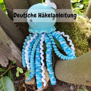 Crochet pattern for the little jellyfish &quot;BLUE&quot;, cute Amigurumi crochet, Language: German