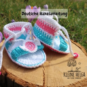 Crochet pattern for baby sandals &quot;Kleenes Gutzje&quot;, crochet baby shoes, Language: German