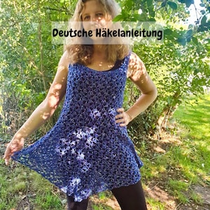 Crochet pattern for summer shirt/tunic &quot;Drunken Top&quot;, Language: German