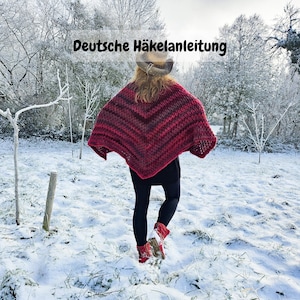 Häkelanleitung für Poncho+Mütze ,,Warmer Winter", jede Größe, jedes Garn, Sprache: DEUTSCH