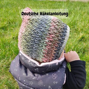 Modèle de crochet pour bonnet Pixie « Foursome things », bonnet bébé, bonnet enfant, taille nouveau-né - L, avec diagramme, langue : allemand