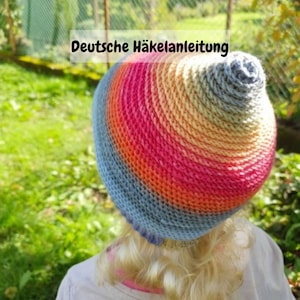 Crochet pattern for reversible hat &quot;Zwipfelwirbel&quot;, Language: German