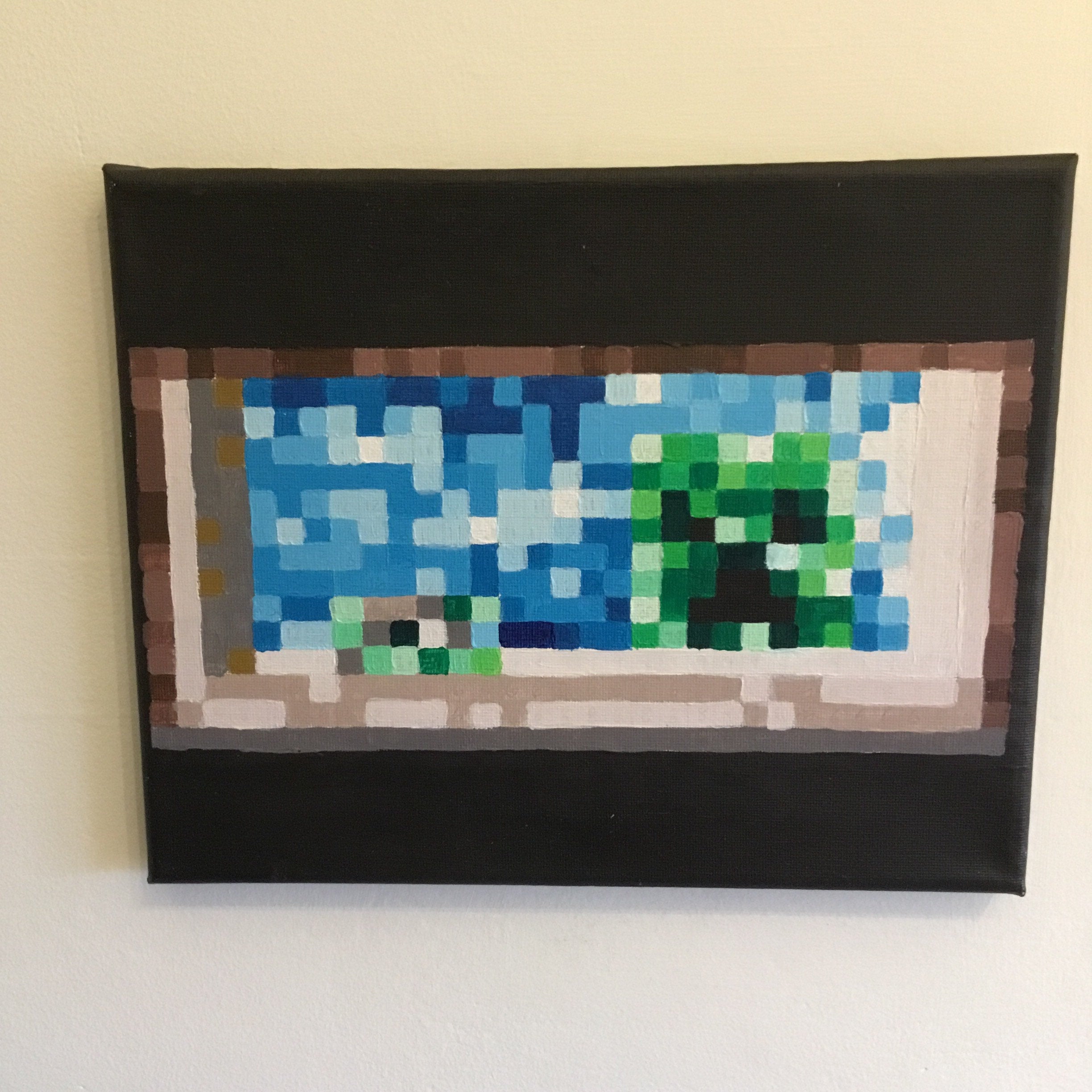 Minecraft Painting Original Art Acrylic on Canvas Etsy