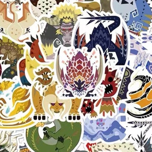 Pack de 100 stickers - Monster Hunter World - Anime - Stickers mignons - Cadeau pour elle - Cadeau meilleur ami - Stickers pour ordinateur portable