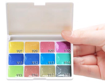 Schmincke Watercolor Paint Set - Macaron Colors, 12 Sample Pans (1ml)