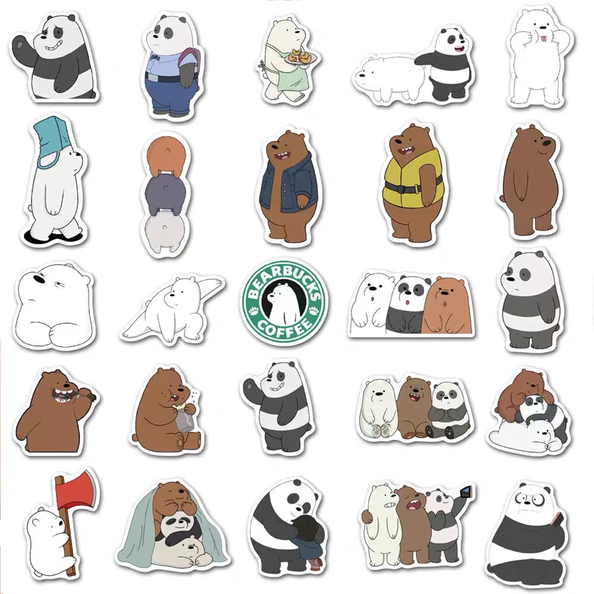 We Bare Bears Sticker Pack – 50pc Cute Cartoon Stickers - Etsy