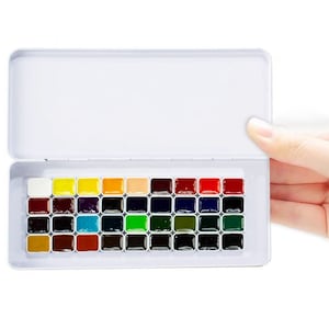Custom Repackaged Schmincke Academic Watercolor Paint- Watercolor- Sample Pans- Mini Pans- Travel Pans 0.8ml- Watercolor 36 colors