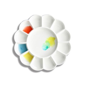 Ceramic watercolor palette - Artist Professional - Ceramic palette - Palette for drawing and mixing colors - Paint Tool - 12 wells