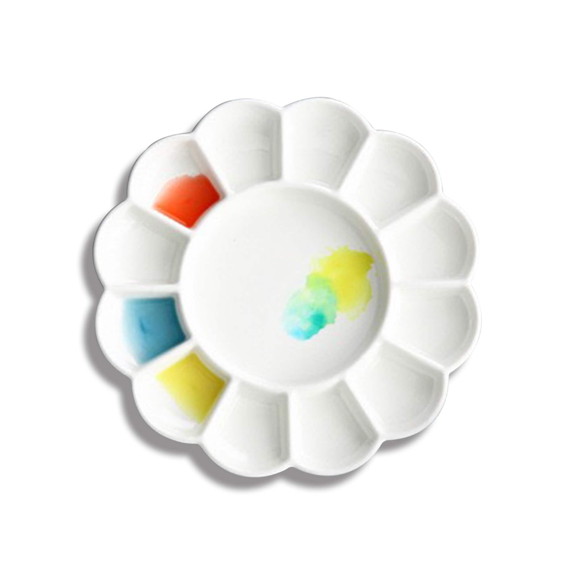 Palette Aquarelle Porcelaine Meeden 7 Puits - 4,7 Pouces, Blanche, Passe Au Lave-vaisselle