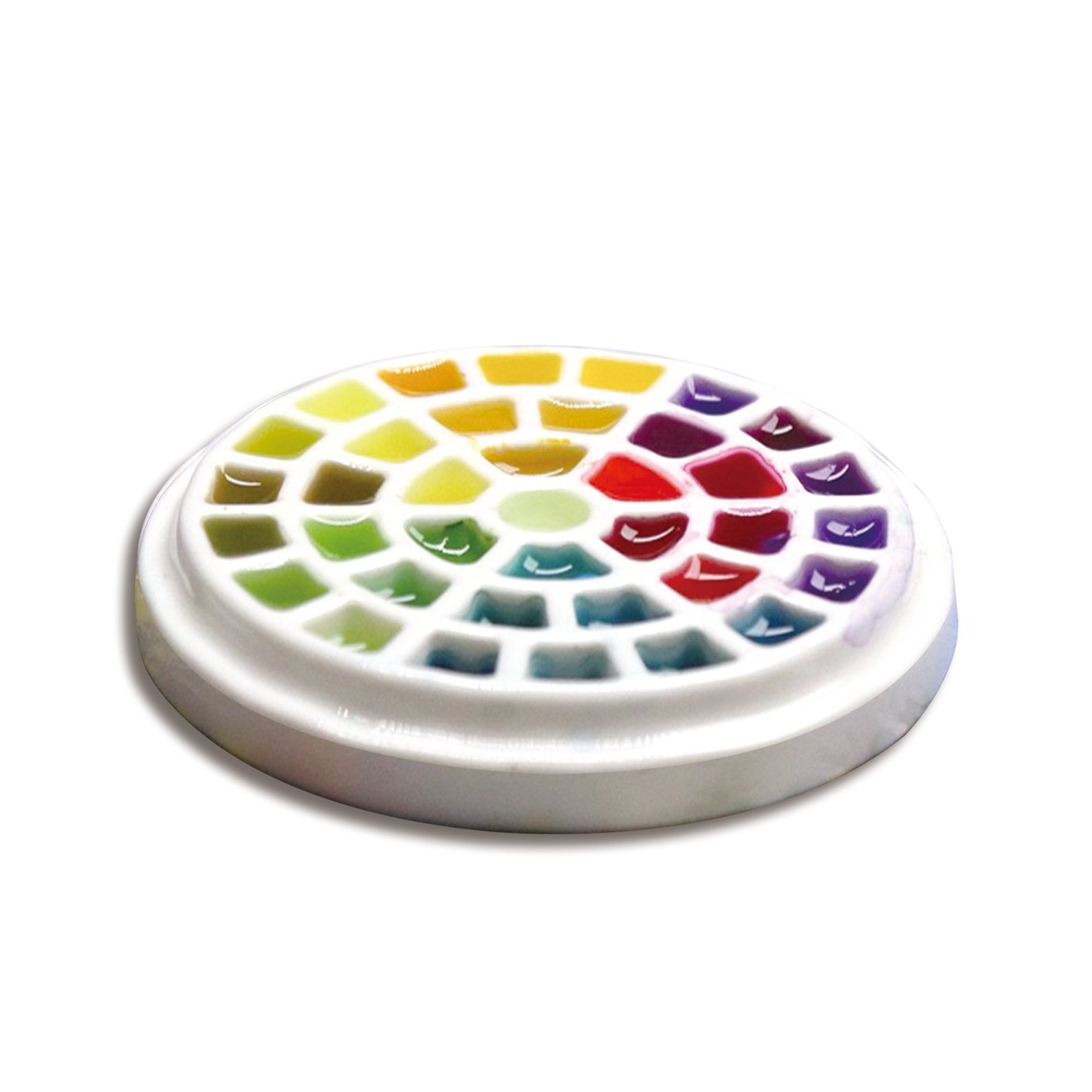 Ceramic Watercolor Palette Mini Circular Palette Etsy