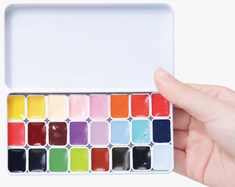 Set de acuarelas Holbein Artist - 24 mini pastillas de viaje (0,8 ml)