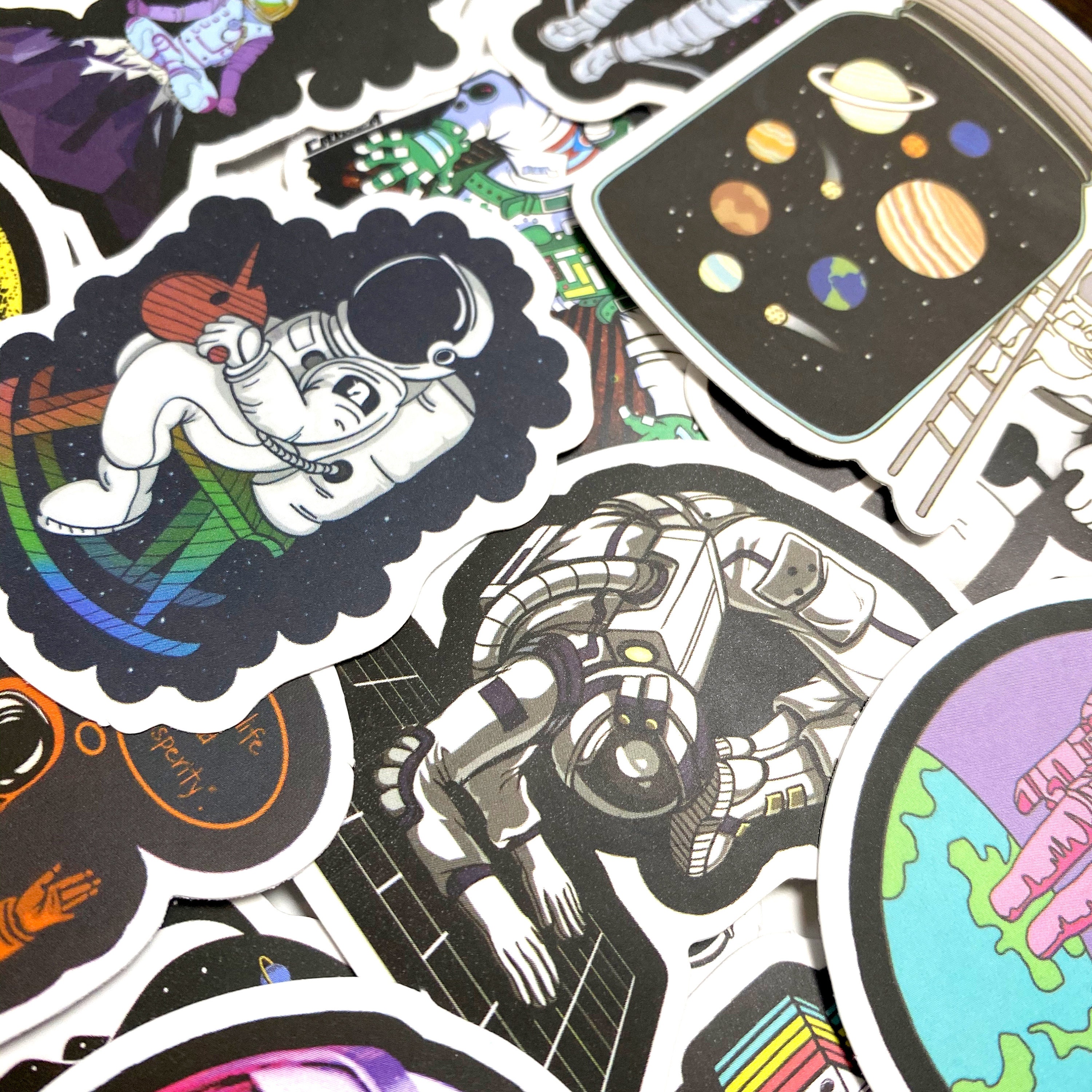 Astronaut Space Sticker Pack - 50pc Cosmic Decals - Etsy