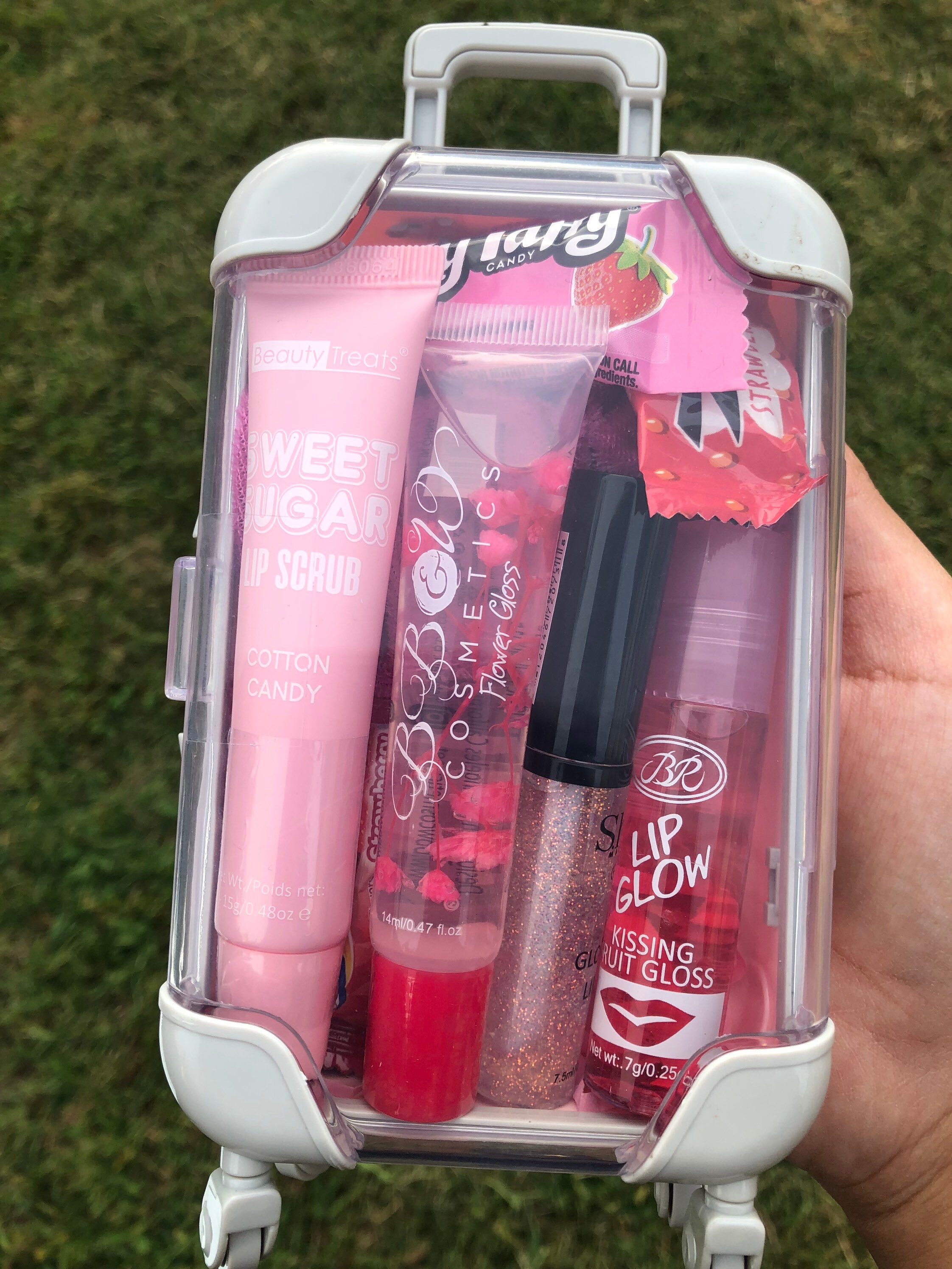 Pink suitcase lipgloss bundle Etsy