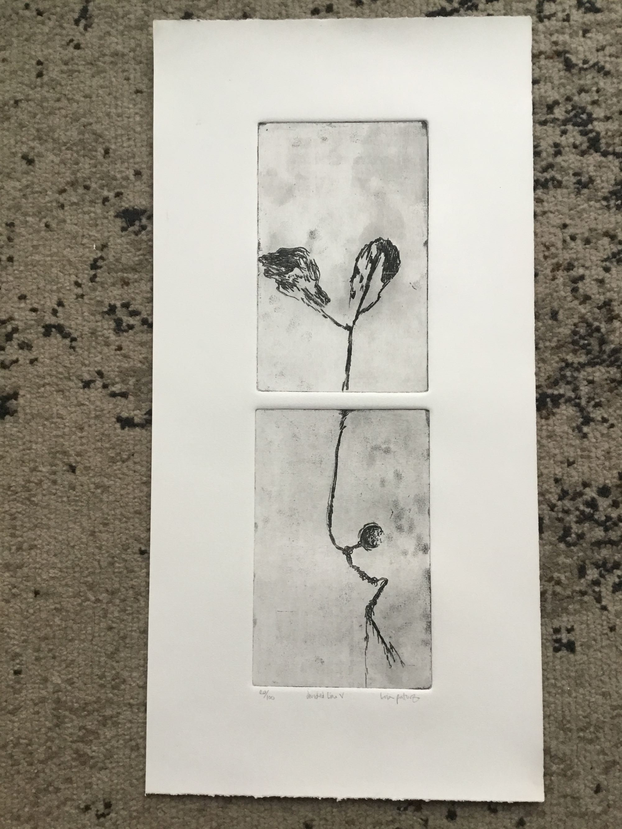 Divided Line V - 20/100 Editioned Intaglio Etching Soft Ground Diptych ...