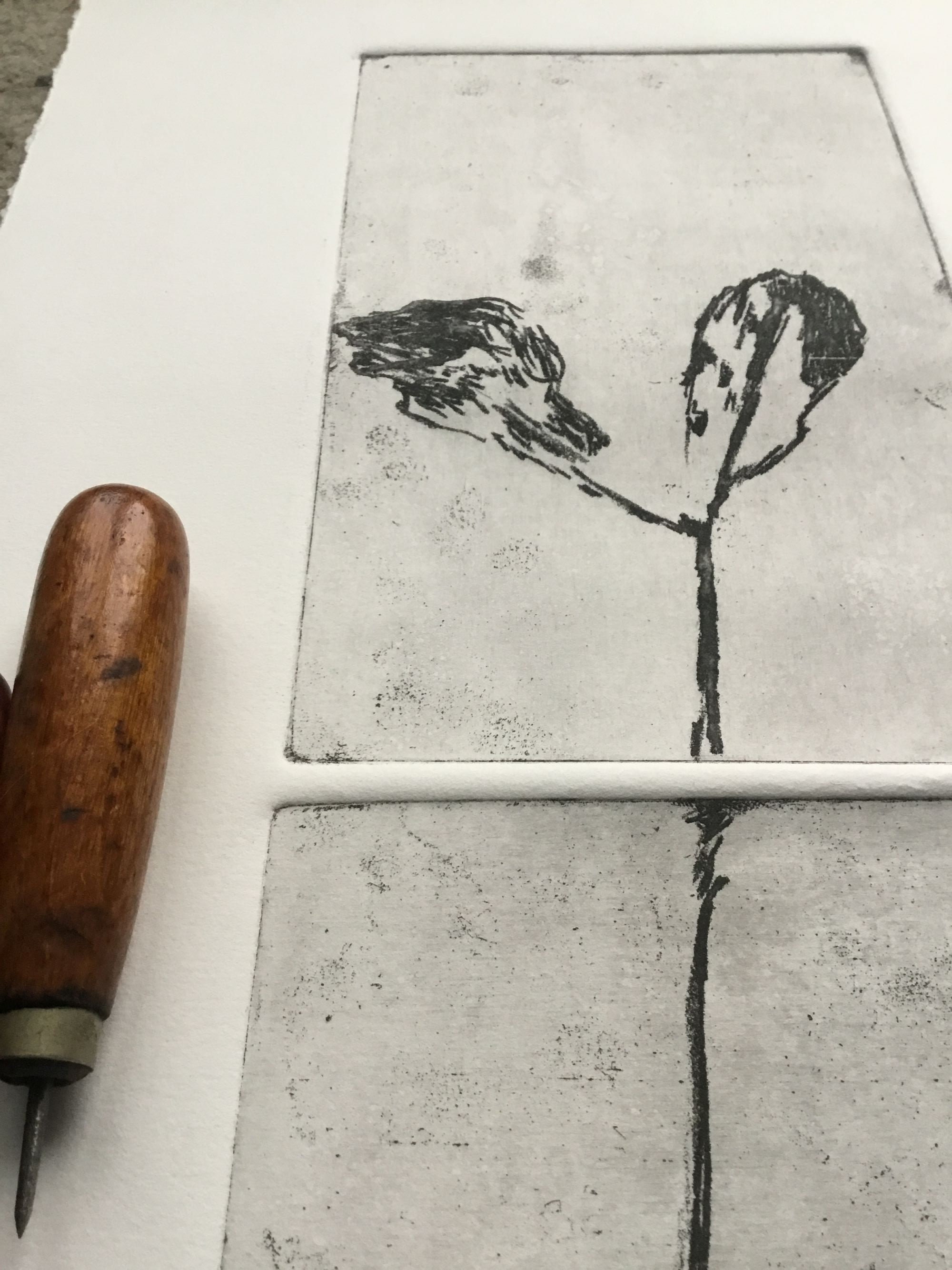 Divided Line V - 19/100 Editioned Intaglio Etching Soft Ground Diptych ...