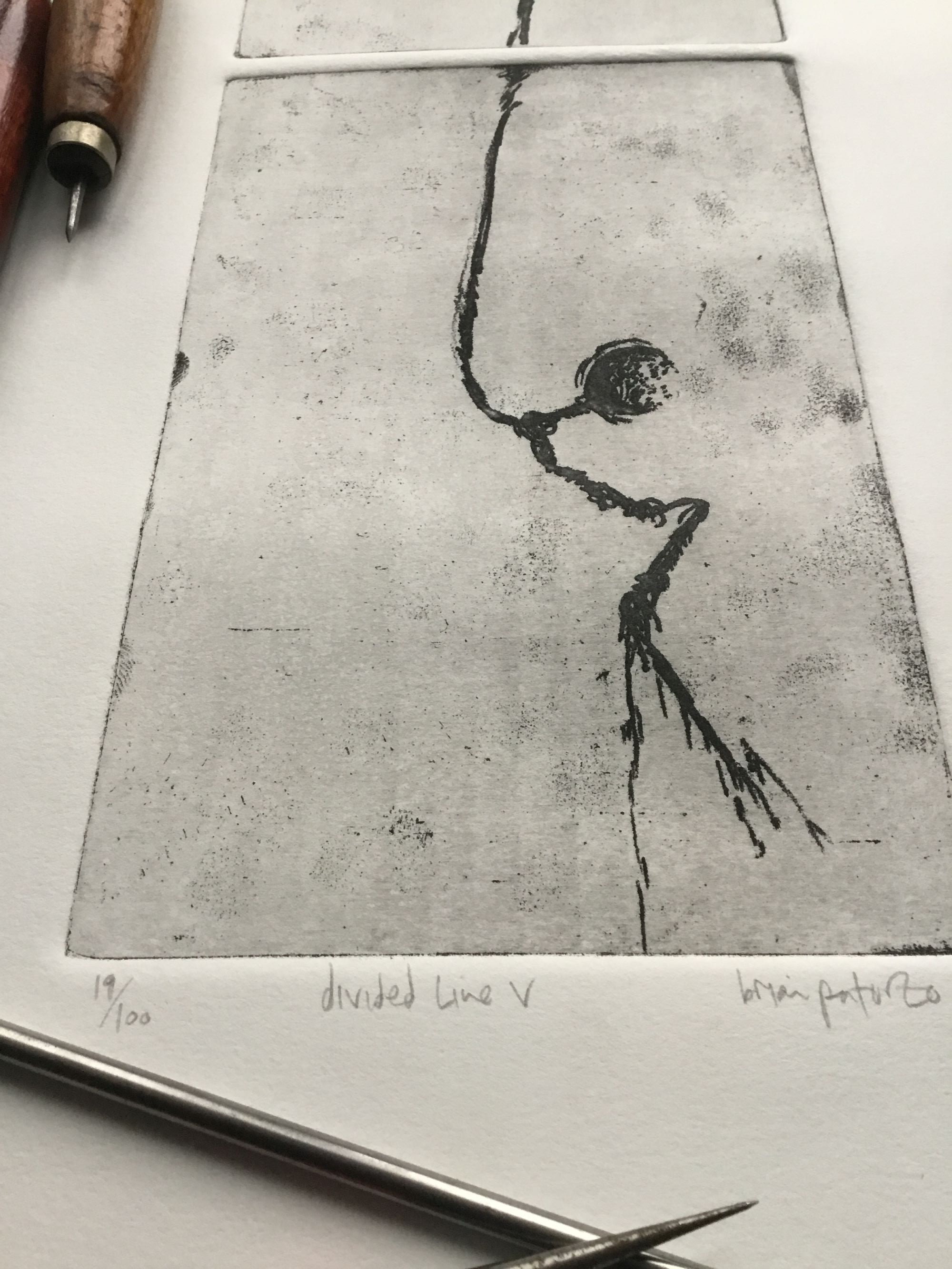 Divided Line V - 19/100 Editioned Intaglio Etching Soft Ground Diptych ...