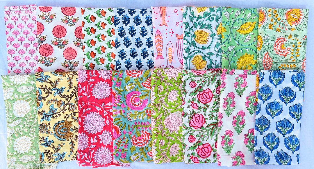 Floral 100% Cotton Table Napkins for Dining Table Kitchen Wedding ...